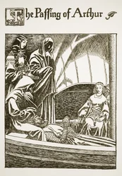 Odejście Artura, ilustracja z „Historia Graala i odejście Artura”, ok. 1910